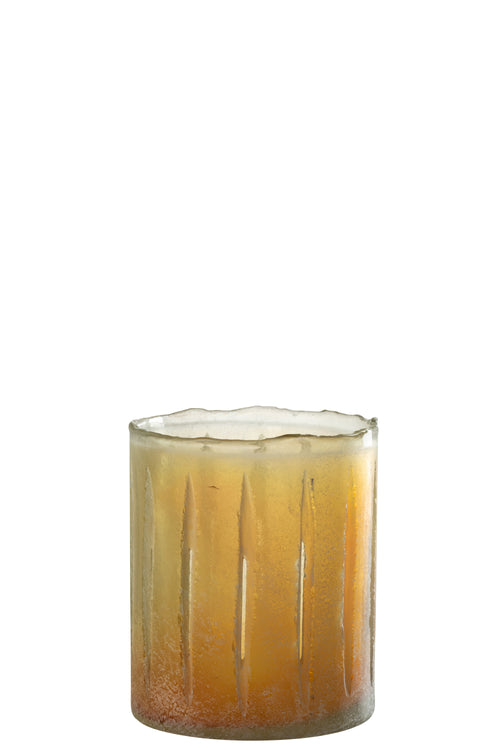 J-Line kaarshouder Strepen - glas - geel - small - vtwonen shop