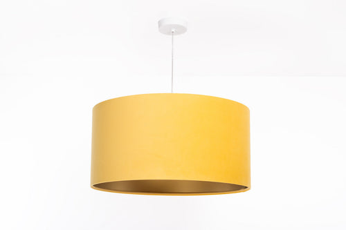 bpskoncept hanglamp Melora - velours & warm zonnegeel - Ø40 cm