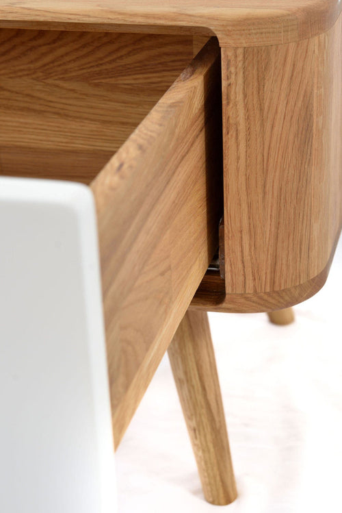 Gazzda Ena Nightstand 55 Eikenhouten Nachtkastje - Naturel / wit - vtwonen shop