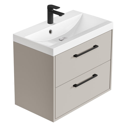 Badplaats Badkamermeubel Set Florence 01 60 cm – Beige – Hangend Wastafelmeubel met Soft-Close