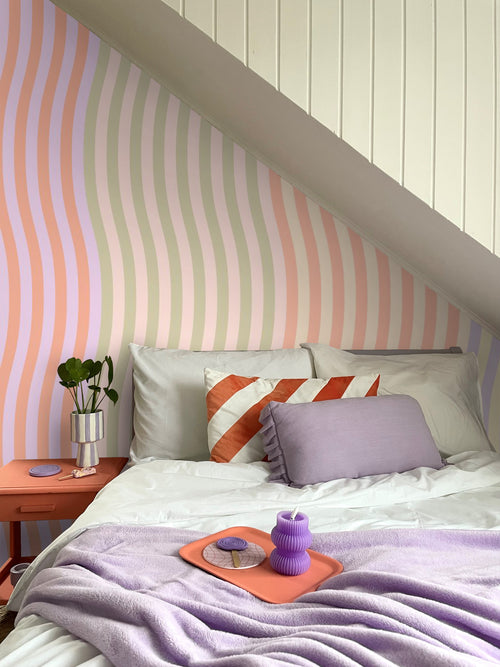 ESTAhome fotobehang zigzag motief pastelkleuren - 300 x 279 cm - 159513