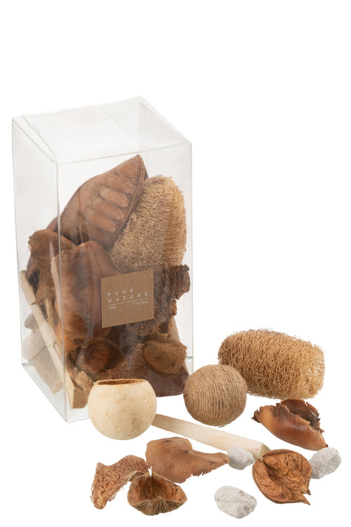 J-Line doos Gedroogde noten - jute - bruin