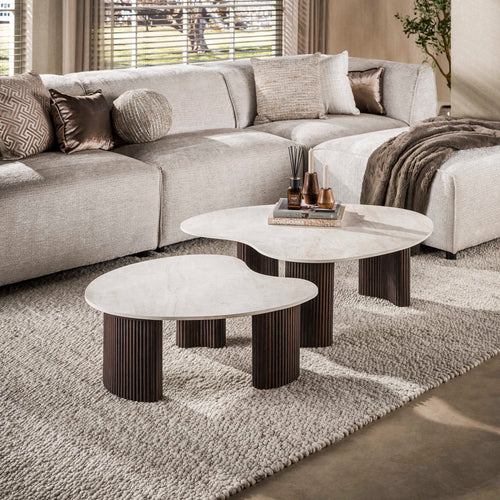 Giga Living Salontafel Ceramo Aperto - Organisch Keramiek - Set Van 2