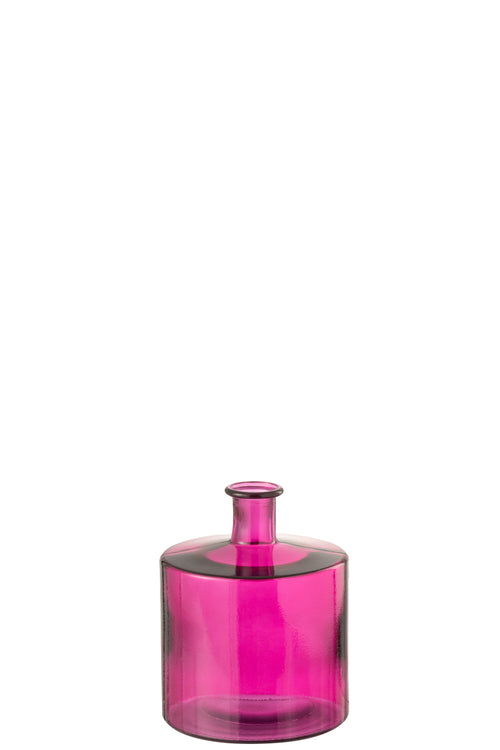 J-Line vaas Fles - glas - roze - small - Ø 21 cm - vtwonen shop