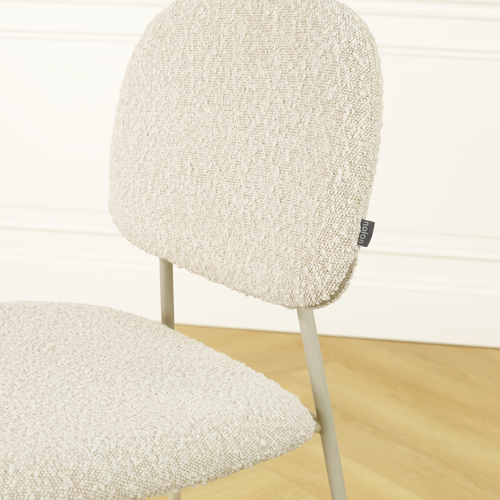 Nolon Jasmijn Eetkamerstoel Bouclé Beige - Grijsbeige - vtwonen shop