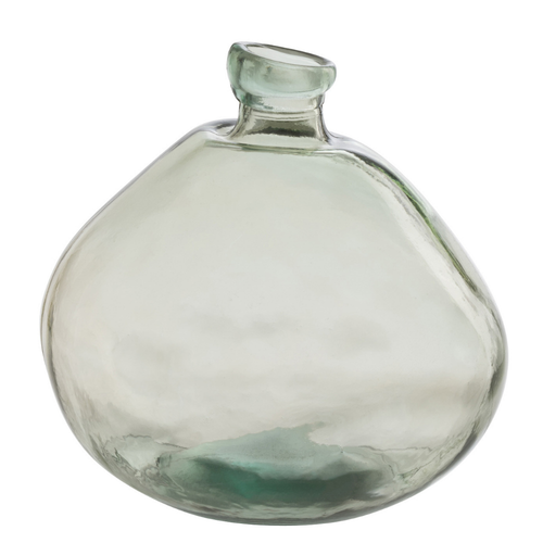 J-Line vaas Laura - glas - watergroen - Ø 16 cm