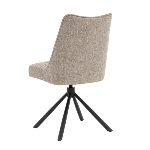 DÉJA Living Eetkamerstoel Meau - Beige/Zwart - Draaibaar - Set van 2