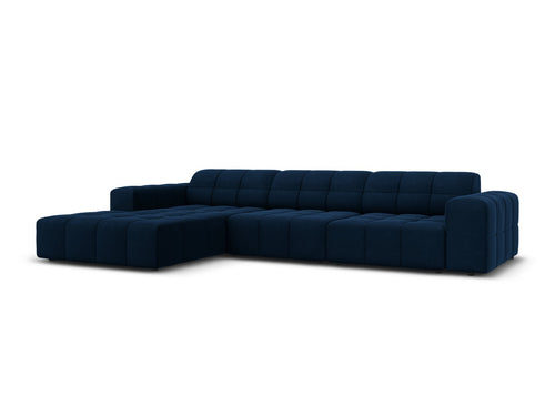 Cosmopolitan Design linker hoekbank Chicago 4-zits, flueel koningsblauw - 167x294x78cm