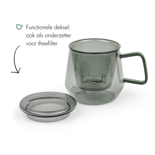 Bredemeijer -Tea for one Livorno glas zwart 290ml - vtwonen shop