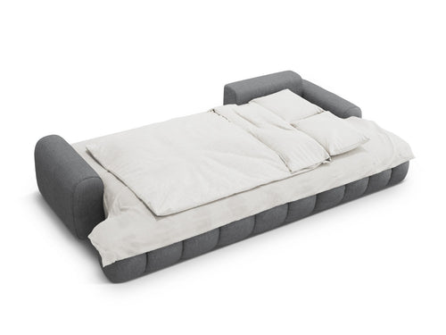 Cosmopolitan Design Converteerbare hoekbank rechts met opbergdoos Linz 3-zits, structurele stof grijs - 142x275x84cm