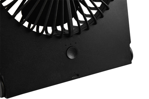 Trio Leuchten Tafelventilator Breezy - H 23 cm - Accu oplaadbaar – zwart