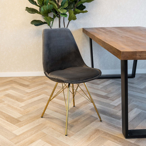 Kick kuipstoel Velvet - Donkergrijs - vtwonen shop