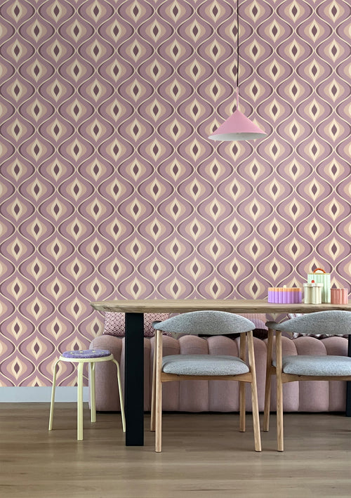 ESTAhome behang retro ornamenten lila paars - 50 x 900 cm - 130988