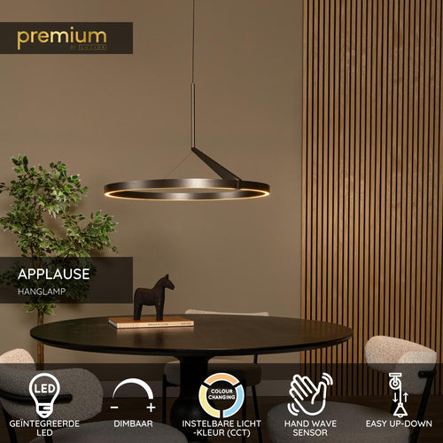 Lucide hanglamp APPLAUSE - Geïntegreerde LED - Grijs ijzer