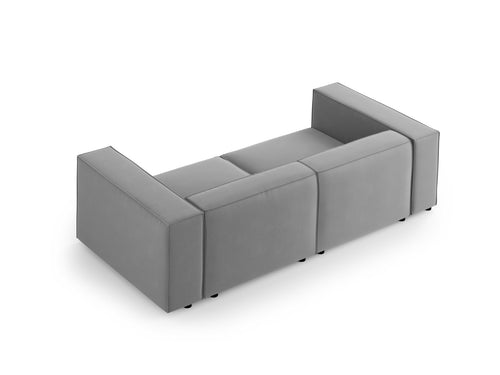 Cosmopolitan Design Bank Arendal 3-zits, flueel, lichtgrijs - 102x204x70cm