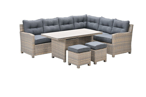 Seagull lounge-diningset - 5-delig - rechts - vintage willow - zwart