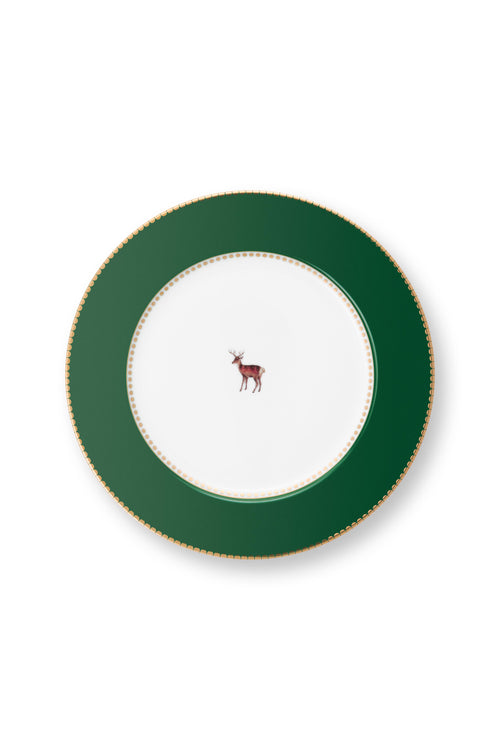 Pip Studio - Love Birds Deer Dark Green - Ontbijtbord - 21cm