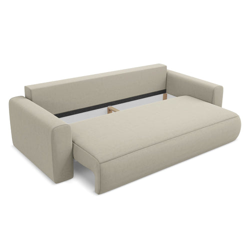 LaMiaSofa 3-zits slaapbank Perugia - velours - parel - 238x105x82