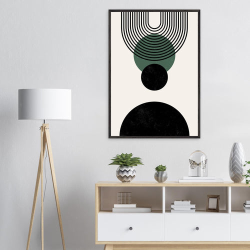 Artfulprints Poster Boho wall art - Boho arches   - A4 21x29.7 cm - Zwart / Wit