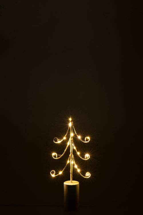 J-Line decoratie Boom - ijzer - wit - small - LED lichtjes - vtwonen shop