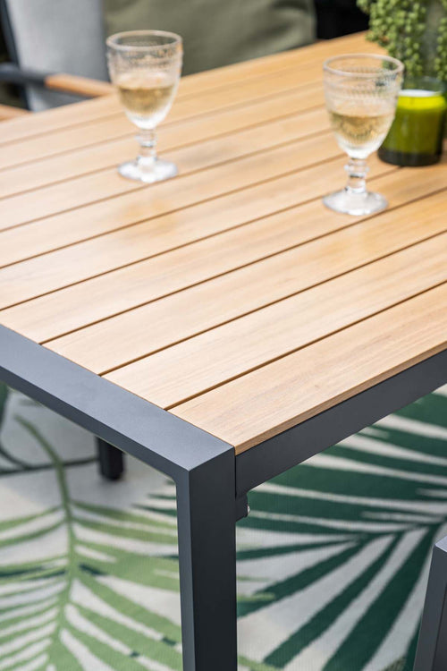 Felini tafel - 160x84 cm - carbon black - light teaklook - vtwonen shop