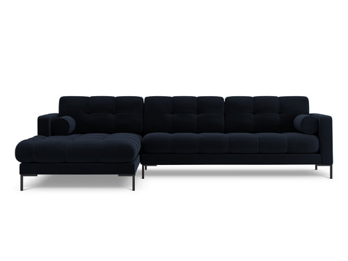 Cosmopolitan Design linker hoekbank Bali 5-zits, flueel, donkerblauw - 185x293x75cm