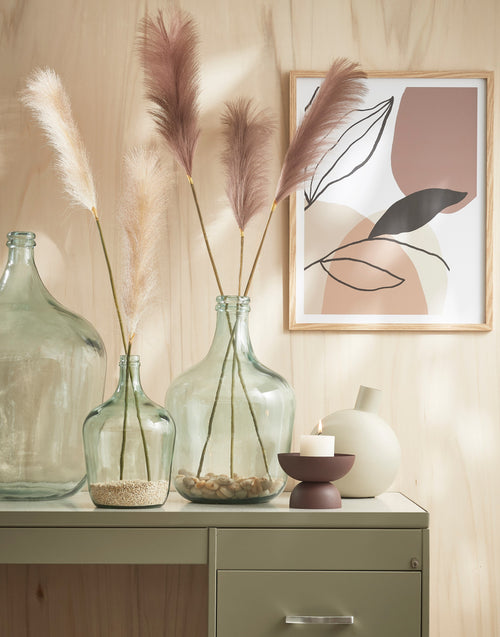 Mica Decorations Diego Fles Vaas - H30 x Ø18 cm - Gerecycled Glas - Transparant