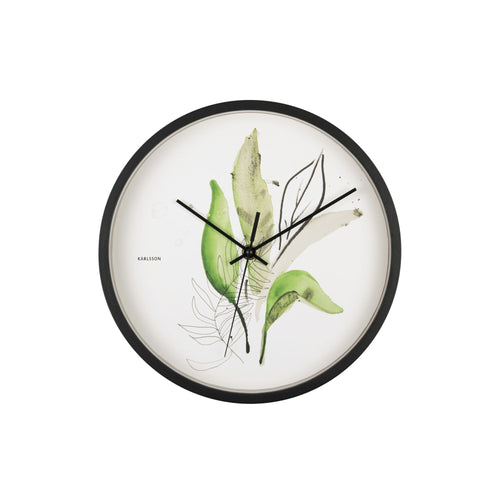 Karlsson wandklok Botanical Leaves - groen - Ø26cm - vtwonen shop