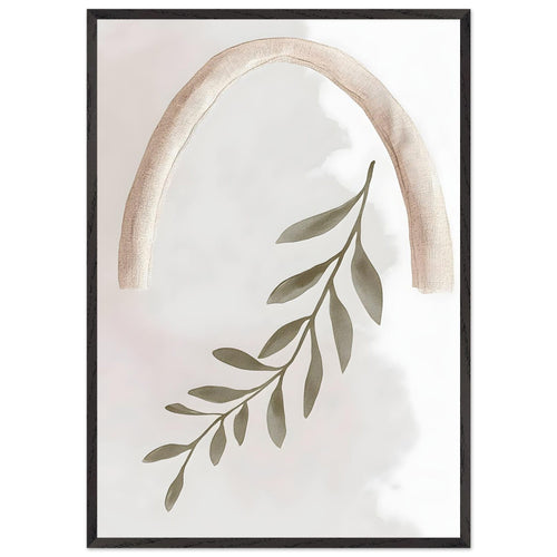 Artfulprints Poster met Lijst Boho – Olive reach   - 70x100 cm - Groen