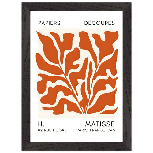 Artfulprints Poster met Lijst Matisse – Seabed shapes orange   - A4 21x29.7 cm - Oranje