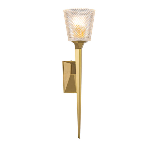 Elstead Verity Wandlamp Geborsteld Messing, IP44