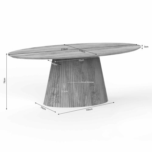 Starfurn  eettafel Lana - taupe - 110x210x76cm