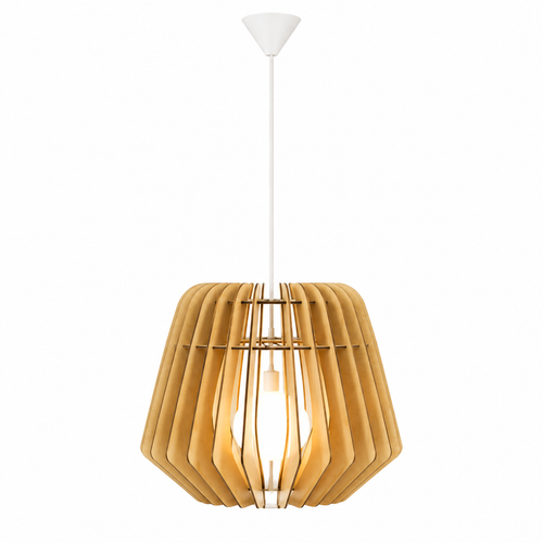 Bomerango Original M houten hanglamp medium - met koordset wit - Ø 37 cm