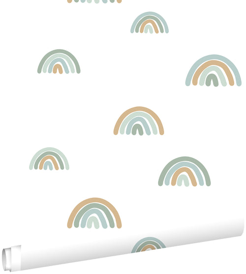ESTAhome behang regenboogjes vergrijsd mintgroen en vergrijsd blauw - 53 cm x 10.05 m - 139254 - vtwonen shop