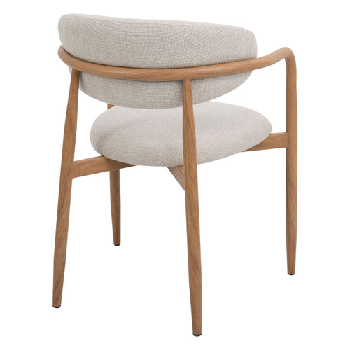 Giga Meubel Eetkamerstoel Alexia - Beige/Naturel - Armleuning - Set van 2
