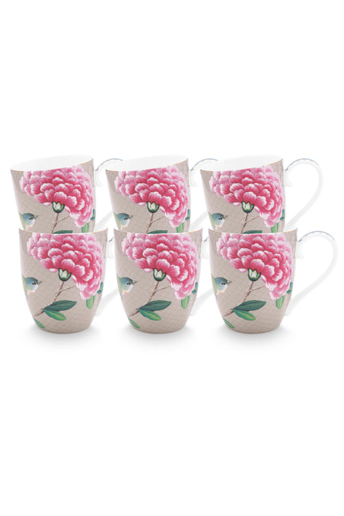 Pip Studio - Blushing Birds Mokken - Servies set van 6 - 450ml - vtwonen shop