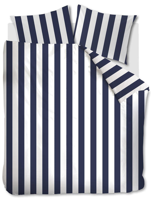 vtwonen dekbedovertrek Vertical Stripe - 240x200/220 cm - marineblauw - vtwonen shop