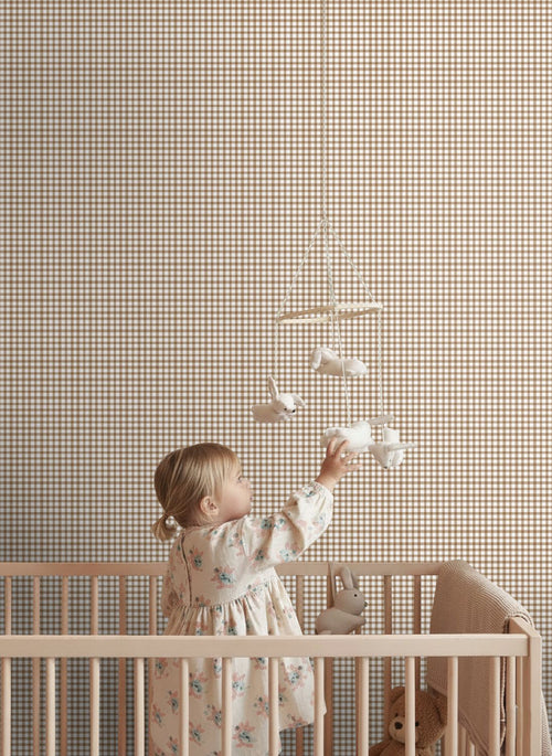 ESTAhome behang ruitjes bruin - 50 x 900 cm - 132147