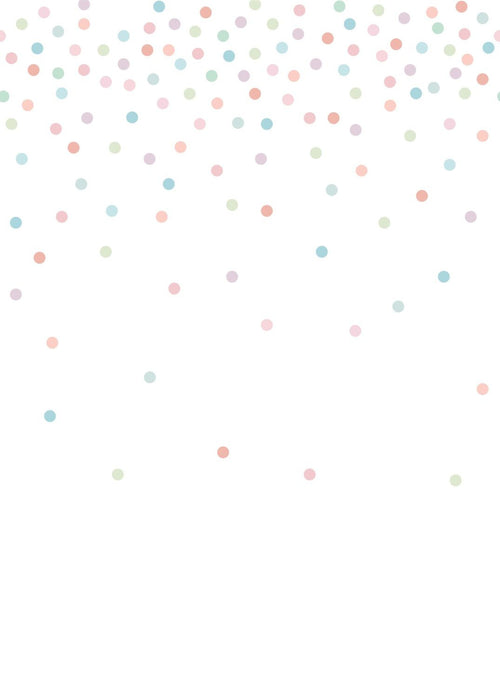 ESTAhome fotobehang confetti dots roze, groen en blauw - 200 x 279 cm - 158931