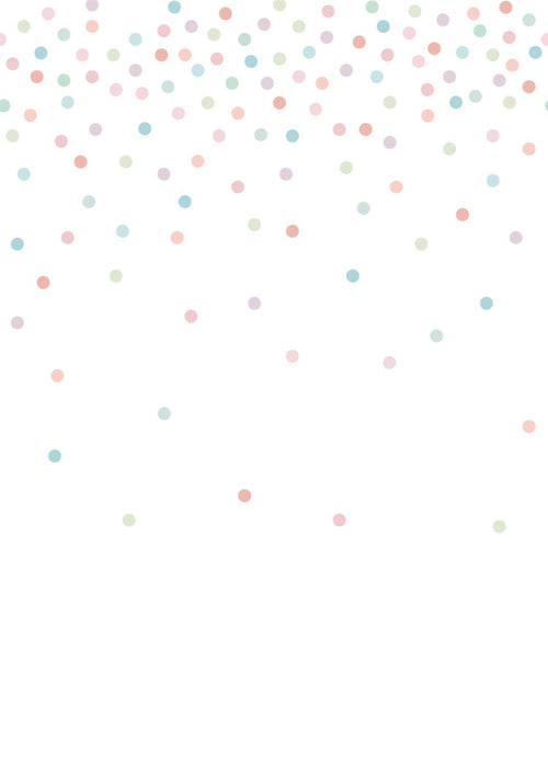 ESTAhome fotobehang confetti dots roze, groen en blauw - 200 x 279 cm - 158931 - vtwonen shop