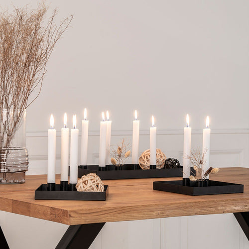 Artichok Youri metalen kaarsenhouder zwart - 12 stuks - vtwonen shop