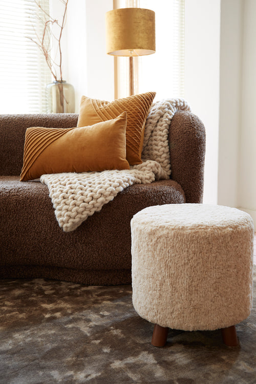 Light & Living deken Knitted - wit - 152x127x0.5cm