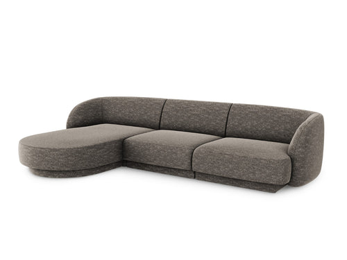 Micadoni linker hoekbank Miley 4-zits, chenille, grijs - 156x255x70cm