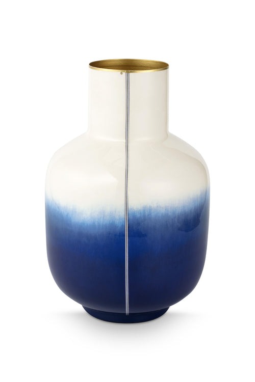 Pip Studio Vaas Pip & The Blue Bird - Metaal - Blauw - 30cm - vtwonen shop