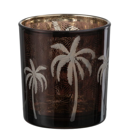 J-Line windlicht Palmboom - glas - bruin - small - 6 stuks - vtwonen shop