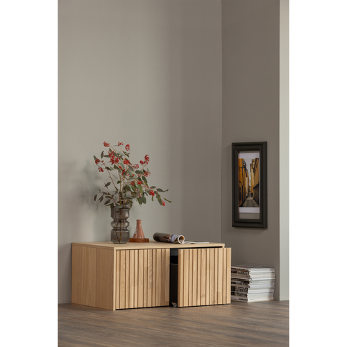 WOOOD kistbank New Gravure - Eiken - Blanke - 40x88x50 - vtwonen shop