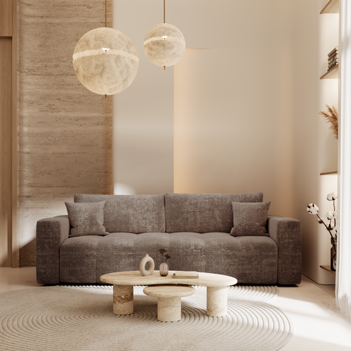 Premium Interiors - Snel uitklapbare slaapbank VIBE - gewaafd fluweel mol 226cm