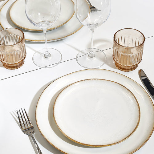 Salt & Pepper - Plat bord 21cm coupe wit Artisan - Set van 4