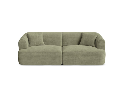 Cosmopolitan Design Modulaire bank Campi 3-zits, ribfluwelen mosgroen - 90x220x70cm