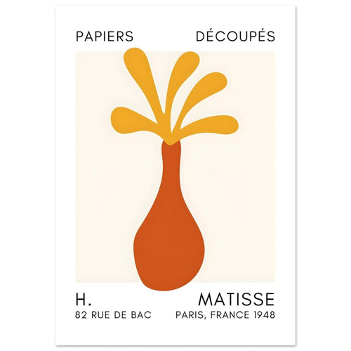 Artfulprints  Matisse - Ocean flower yellow   poster 70x100 cm - vtwonen shop